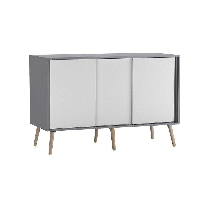 Rectangle Accent Cabinet, Grey/White/Pine Wood