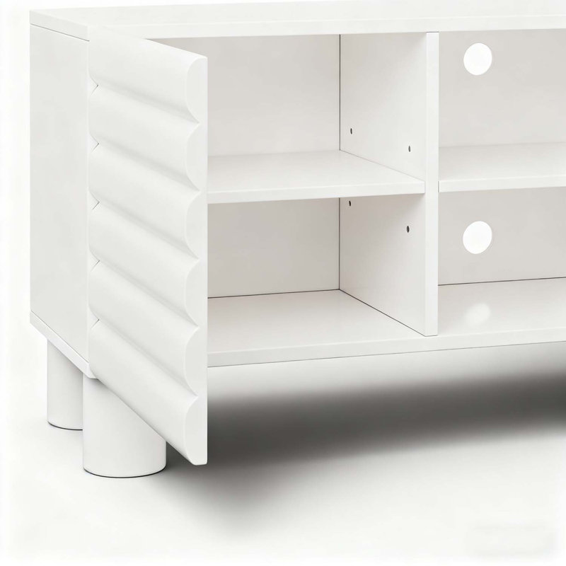 Console moderne avec rangement spacieux, White