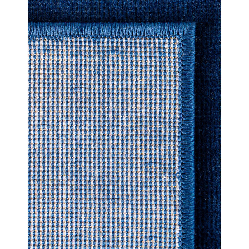Aiden-Lee Navy Blue Area Rug, Square 7'10"
