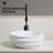 Topcraft 15.75 Inch White Round Diamond Pattern Ceramic Bathroom Sink
