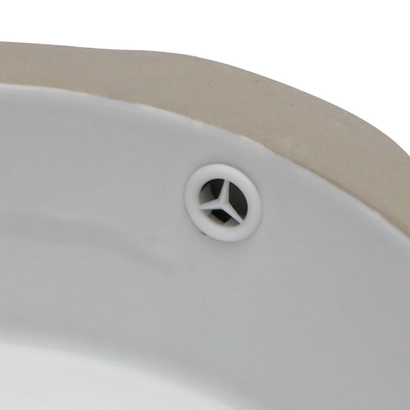 Ceramic Round Undermount Bathroom Sink With Overflow
