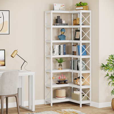 Bibliothèque d'angle à 7 niveaux H 78,74 "x l 23,62" Philbrick