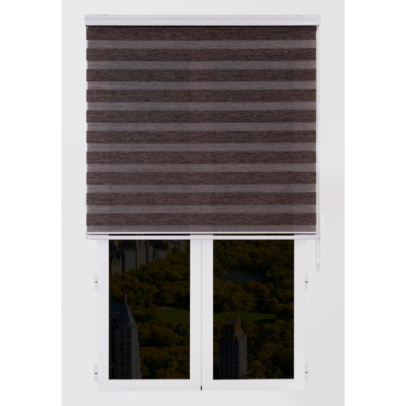 Semi Sheer Zebra Shades, Brown, 250 cm L x 160 cm W