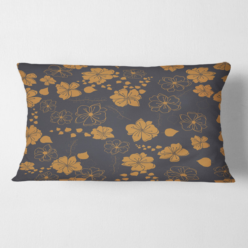 Coussin rétro à motif rétro coquelicots II