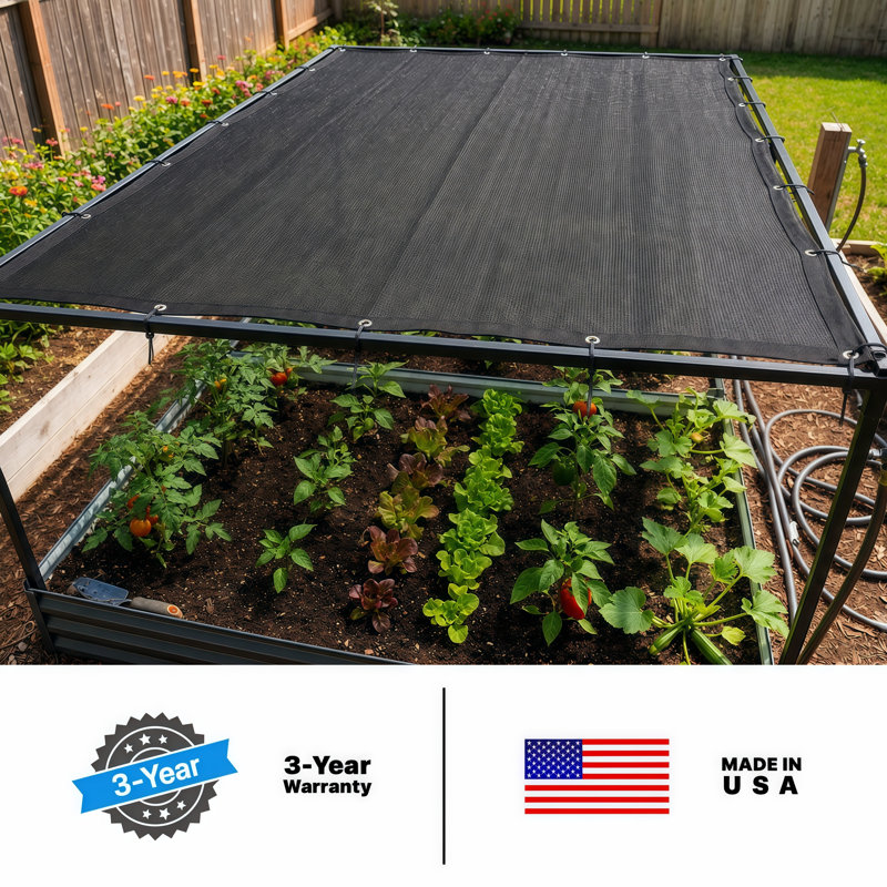 Amgo 50% Black Shade Cloth, Heavy Duty Grommets Shade for Greenhouse, Garden, Patio, Pergola, 240" H x 360" W x 0.25" D