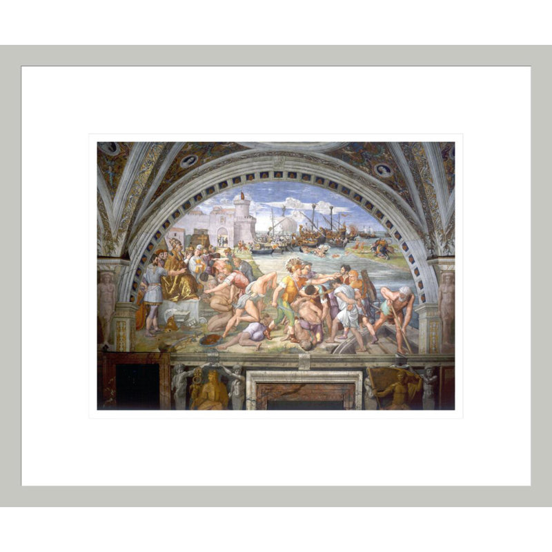 La Bataille d'Ostie par Raphael - Impression Giclée sur cadre, H 13,75 po x l 16,42 po