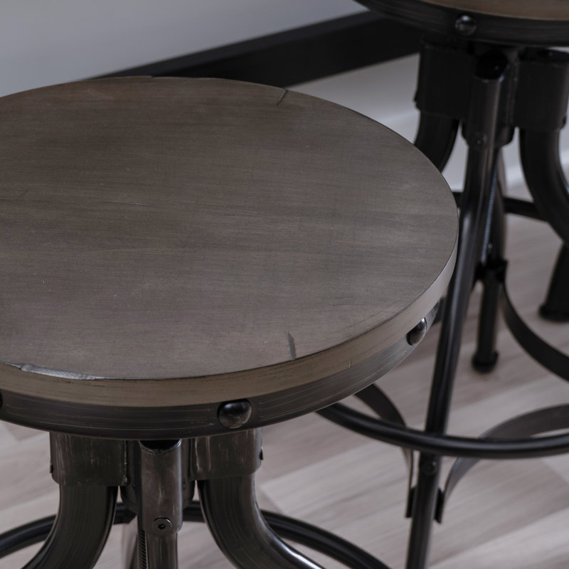 Kerome Adjustable Swivel Counter Stool, Gray