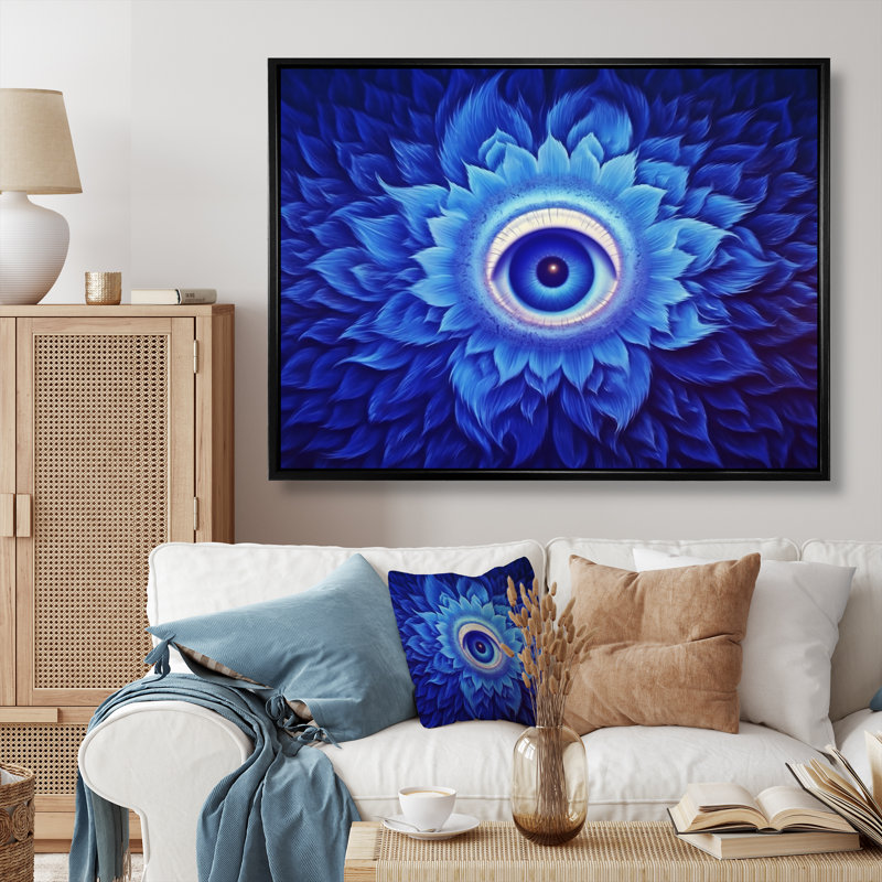 Vishuddhi Vision, œil du troisième chakra, 16" H x 32" W, White Picture Framed