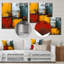 Cubiste, tranquillité, jaune, rouge, bleu, abstrait, art mural-1187961505-1187961518