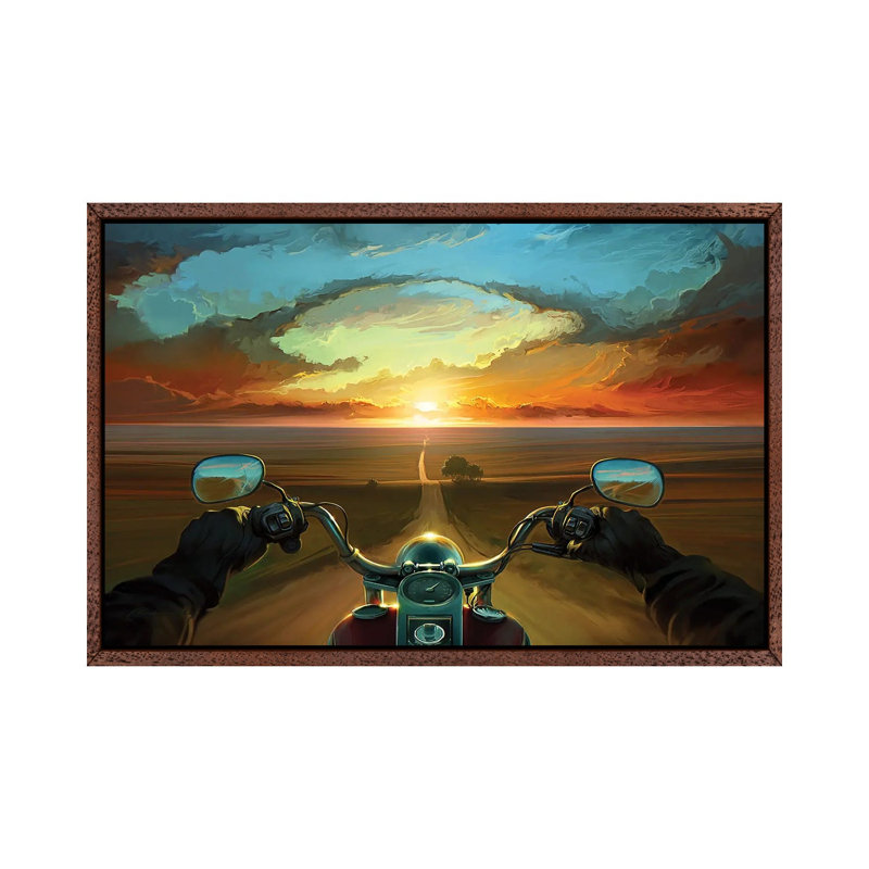 Land Of The Winds by Artem Rhads Chebokha - Print on Canvas, 45.72cm H x 66.04cm W x 3.81cm D, Classic Brown Wood Framed