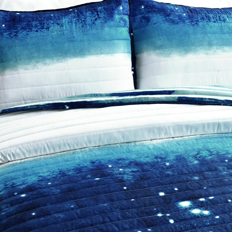 Space Star Reversible Quilt Set, Twin 1 Standard Shams