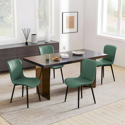 Chaises de salle à manger modernes, chaises d'appoint en cuir avec structure en métal robuste et pieds antidérapants pour la cuisine et le restaurant