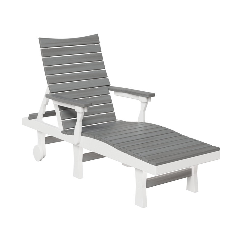Berlin Gardens Bristol Chaise Lounge, Driftwood Grey/White
