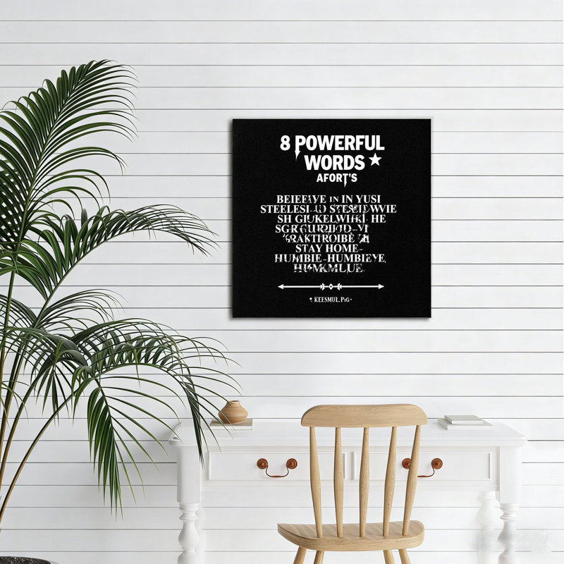Collage de texte gothique, art mural sans cadre, 16 x 16