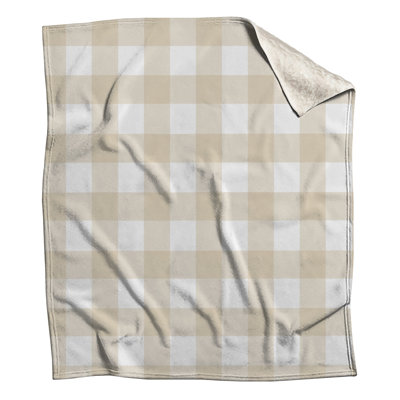 Couvertures beige à motif vichy blanc