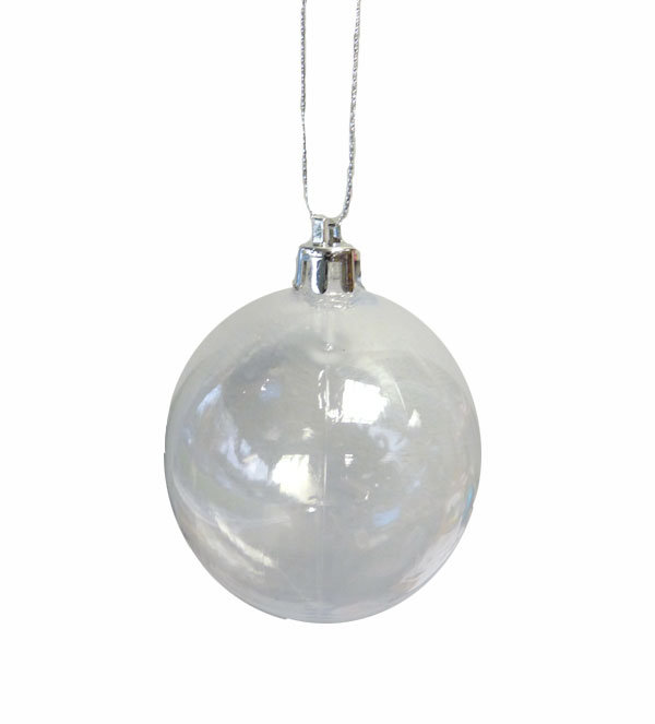 Ornement boule de Noël transparent incassable, 2.75"