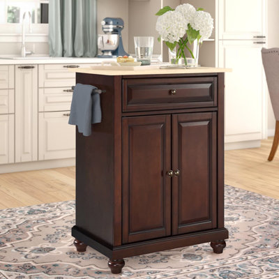 Hedon Solid Wood Top Kitchen Cart
