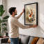 Koi in Motion Japandi - Framed Print-892314939-892314940