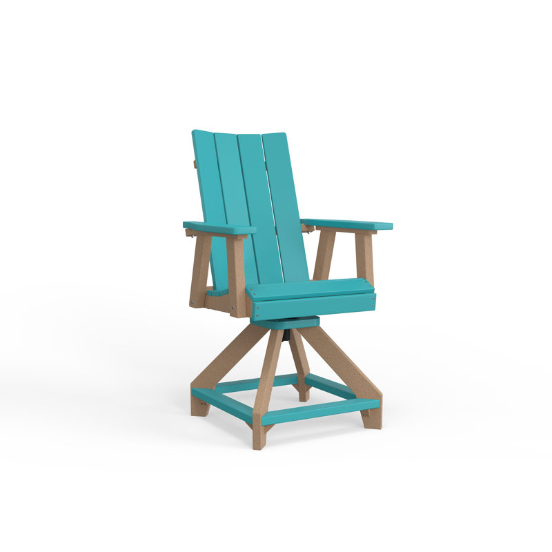 SOL Outdoor Bar Stool, Pacific Blue, Aruba Blue