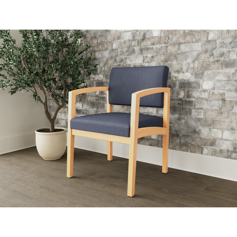 Chaise en bois Lenox, Naturel, Plot Line bleu marine