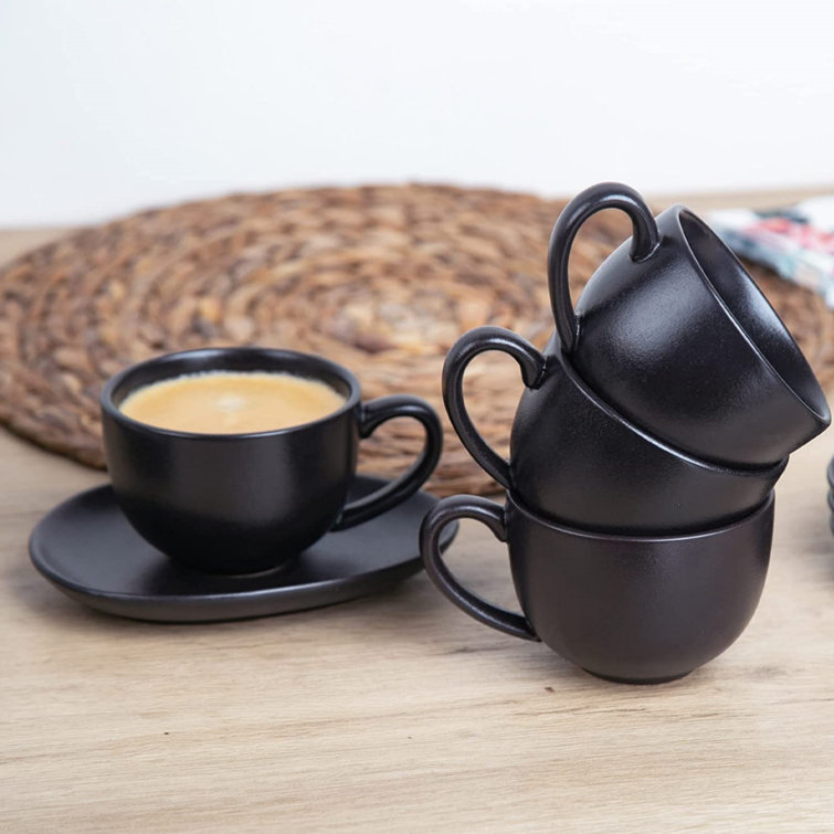 Nero Matte Black 200 ml Cappuccino Cup & Saucer - Barista Pro