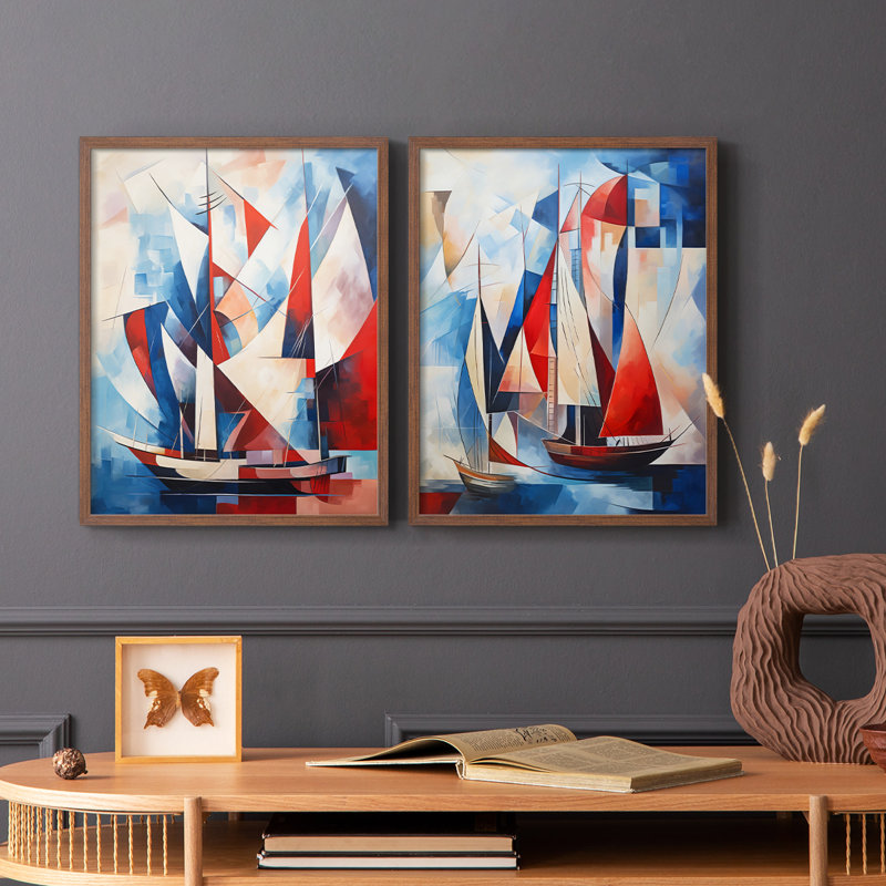 Série NAUTICAL CDIV - reproduction encadrée de qualité supérieure - prête à être accrochée - aucun clou requis - aucun clou requis