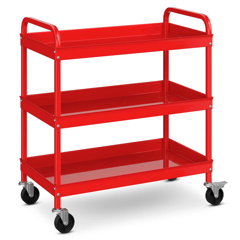 Chariot utilitaire en métal à 3 niveaux Costway