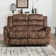 Natane 63.8" Wide Contemporary Super Soft Brown Microfiber Manual Reclining Loveseat Sofa with Pillow Top Arms