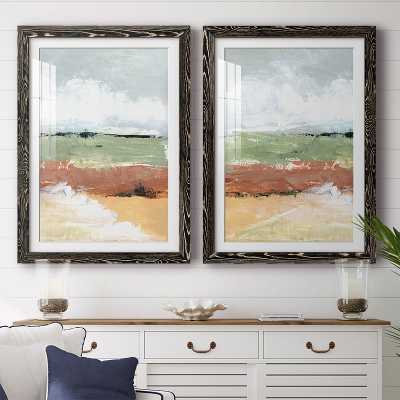 «Quiet Prarie Grove I», reproduction de cadre photo sur toile 2 pièces, H 27,5 po x l 75 po x P 1,5 po, Noir