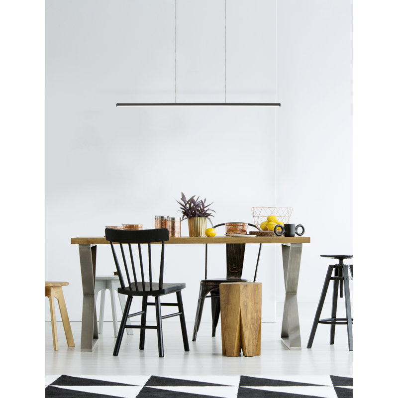 Luminaire suspendu carré / rectangulaire à 1 lumière pour îlot de cuisine Chute, Noir, H 120,63 po x l 35 po x P 5,5 po
