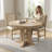 Extendable Farmhouse Round Dining Table - Retro Style With Durable Wooden Frame, Seats 6-414046670