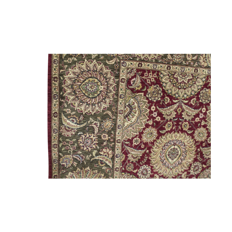 Tapis rouge et beige noué à la main de haute qualité