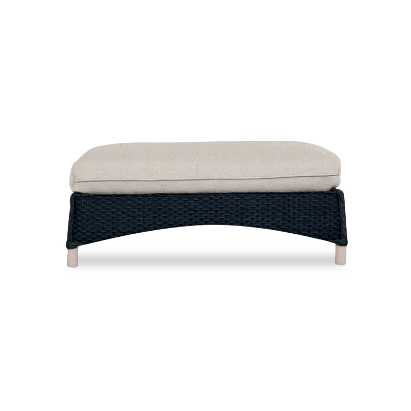 Mandalay Outdoor Ottoman, Beach Natural, Hickory