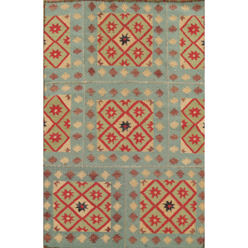 Tapis à motif géométrique oriental All-Over Kilim 3 x 5