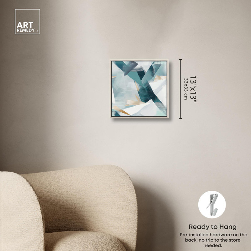Cerulean Shard, toile par Art Remedy, H 13 po x l 13 po, Noir, Cadre flottant