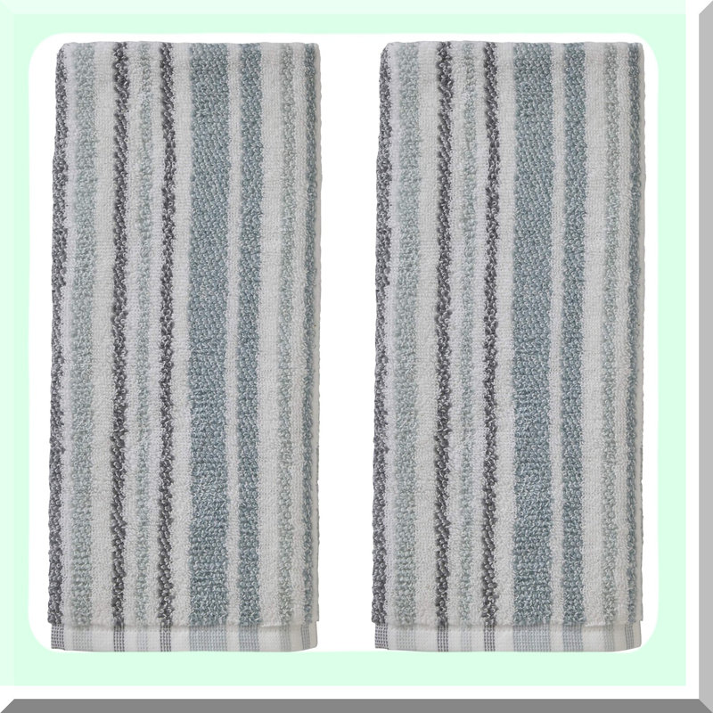 Farmhouse Elegance Stripe Hand Towel Set - 2 Pack, Multi-Color