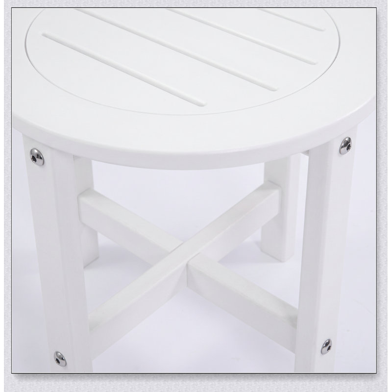 Table d'appoint ronde en HDPE de 18 po de diamètre x H 17 po, petite table de bout de patio résistante aux intempéries pour plus de durabilité et de commodité