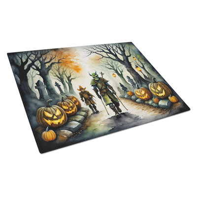Orcs Spooky Halloween Glass Cutting Board Large
