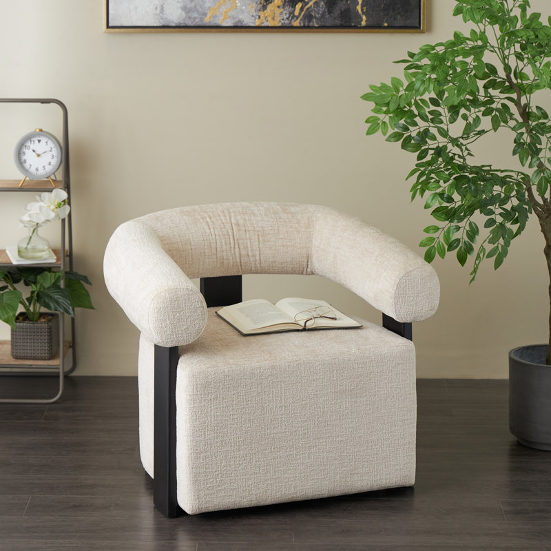 Fauteuil d'appoint incurvé en polyester Jessa