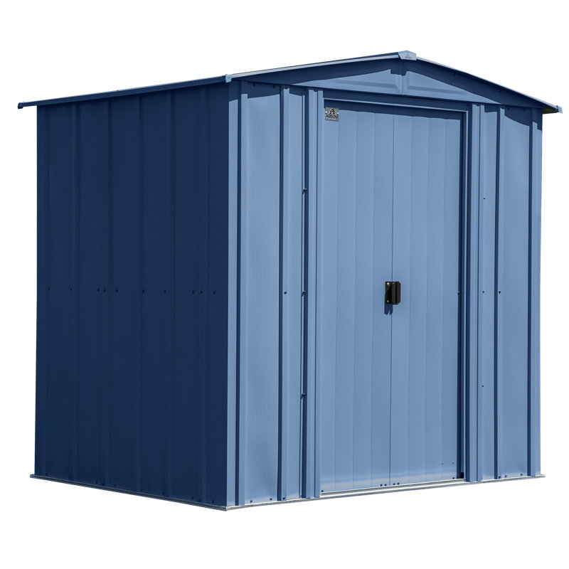 Classic Steel Storage Shed, 6X5, Blue Grey, Blue 