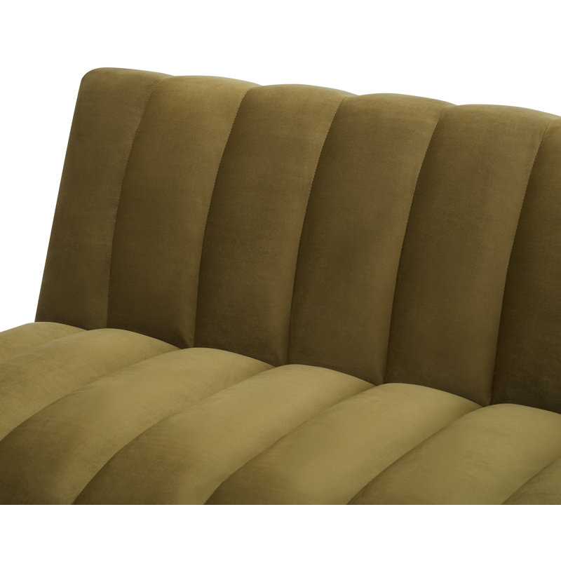 Decato Camille 3 Seater Sofa Bed in Velvety Fabric, Olive Velvet