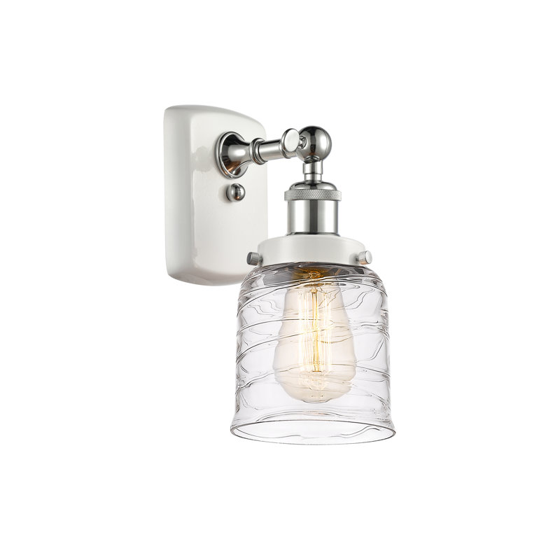 Applique murale 1 lumière 5 po Ballston Urban Bell, Tourbillon déco transparent, Blanc / chrome poli, Incandescent
