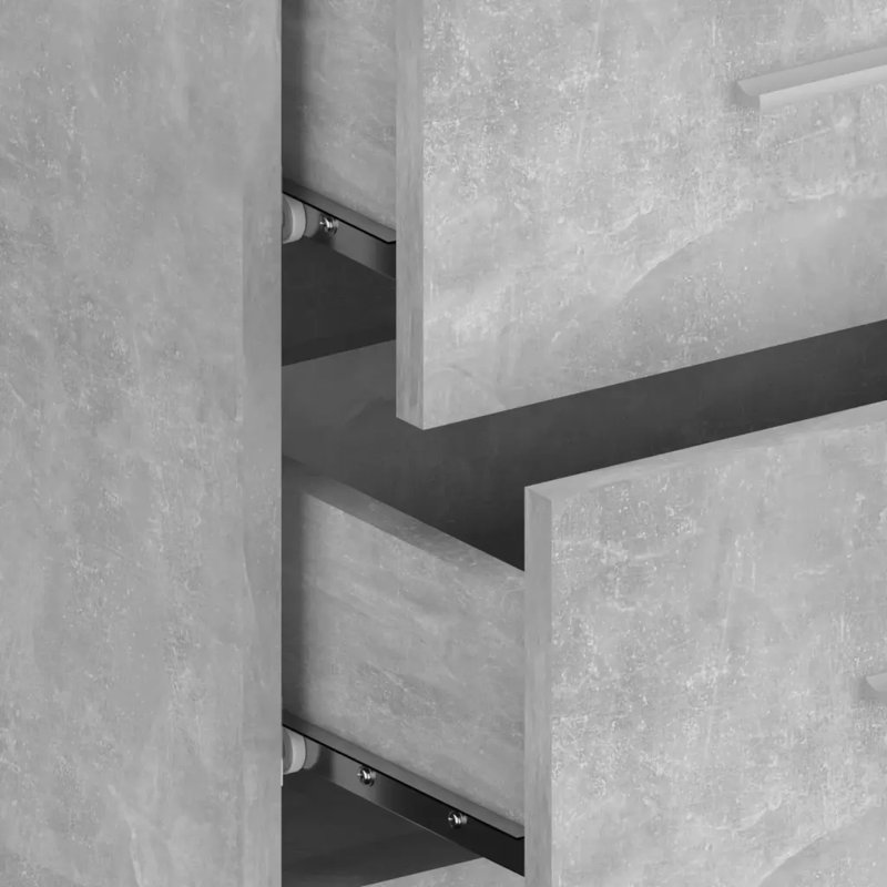 Jaicarious Wall-mounted Bedside Cabinet, Concrete Grey