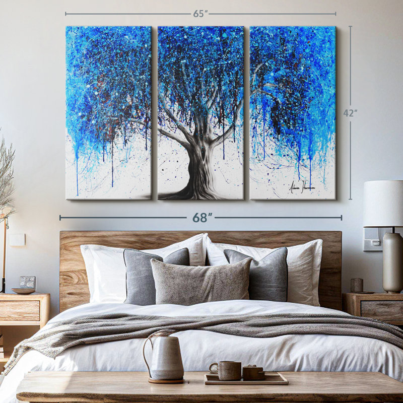 " Blue Moonlight Tree ", 42" H x 65" W x 1.25" D