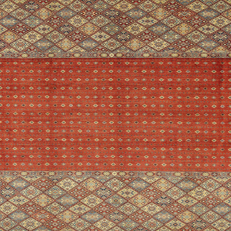 Tapis décoratif multicolore à motif abstrait, Carré 7 pi