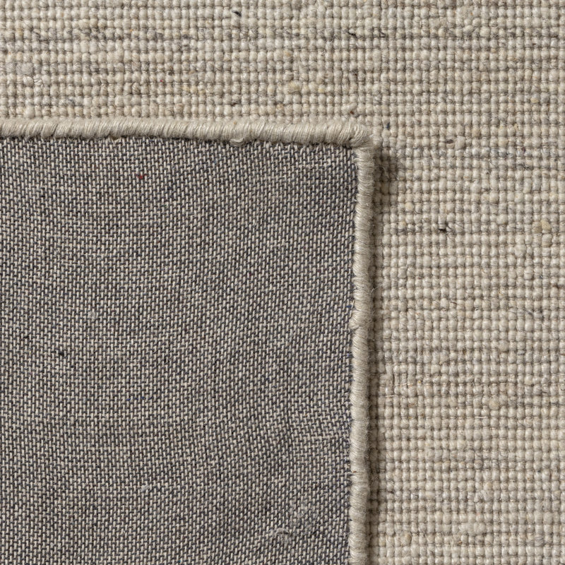 Modern Solid Hand-Made Hand-Woven Wool/Cotton Area Rug, Rectangle 7' 9" x 9' 9"