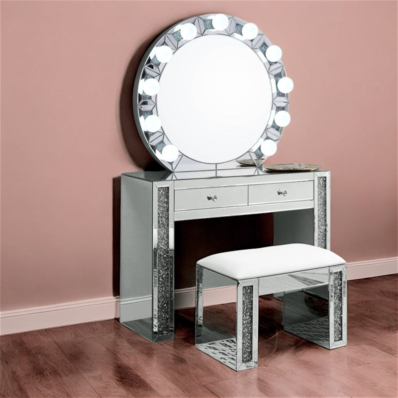 A mirrored and faux diamond accent mirror from Fareham