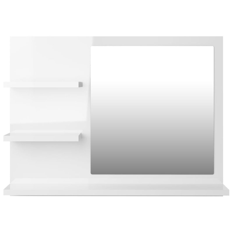 Adji Flat Mirror with Shelves, 45cm x 60cm, Black Oak