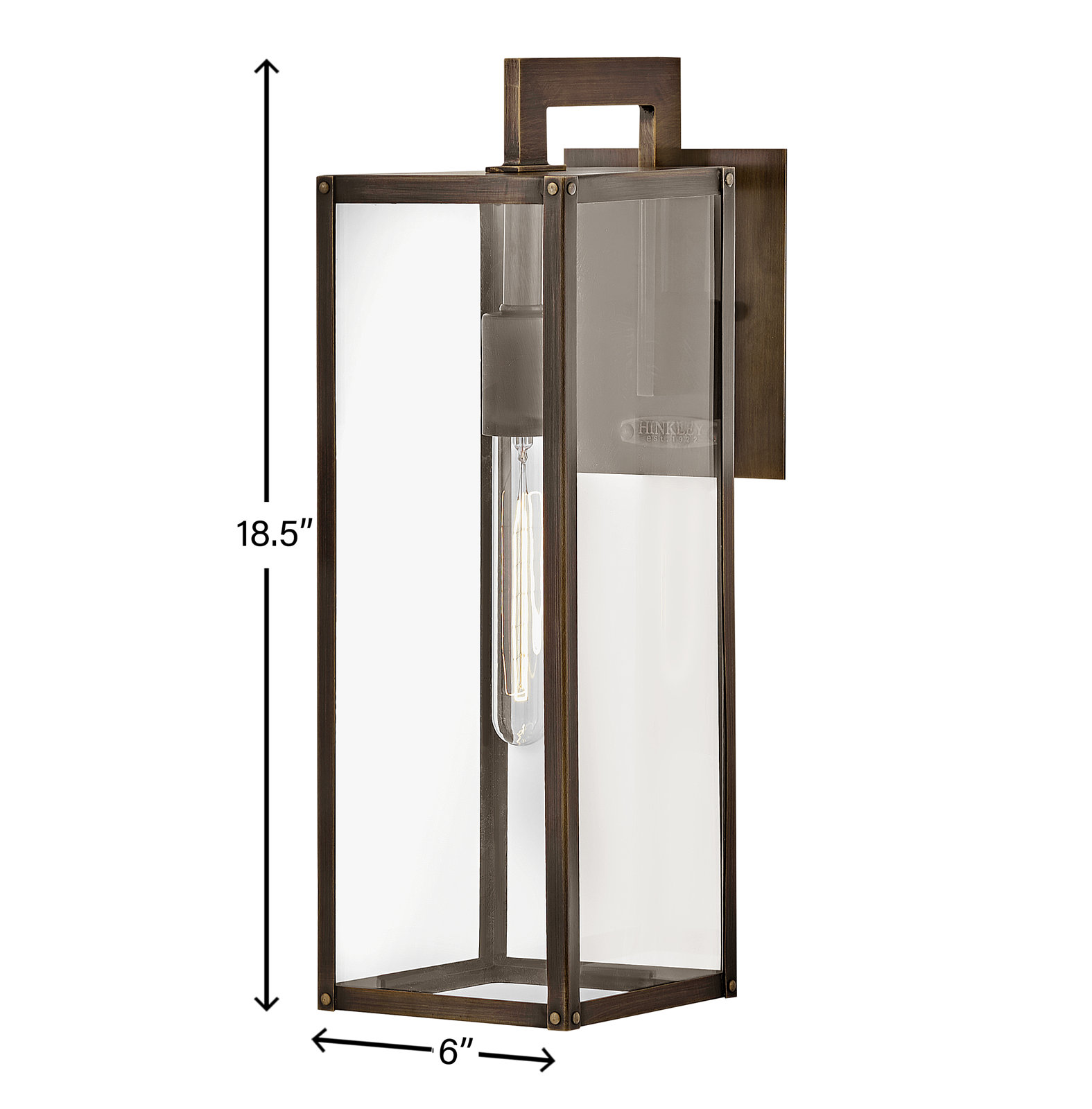 Caliana Single Light Outdoor Wall Light, Burnished Bronze, 18.5" H x 6" W x 9" D