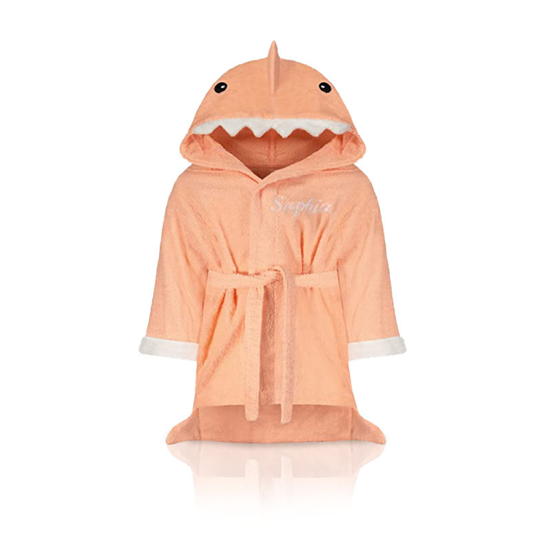 Aalyia Plush Baby Ankle Bathrobe with Hood, S, Pink, Yes